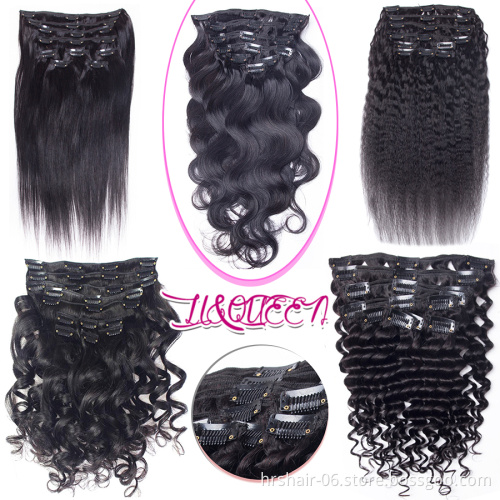 Clip In Human Hair Extensions Deep Wave Cuticle Aligned Cambodian Fast Shipping Human Hair Extension Clip Ins